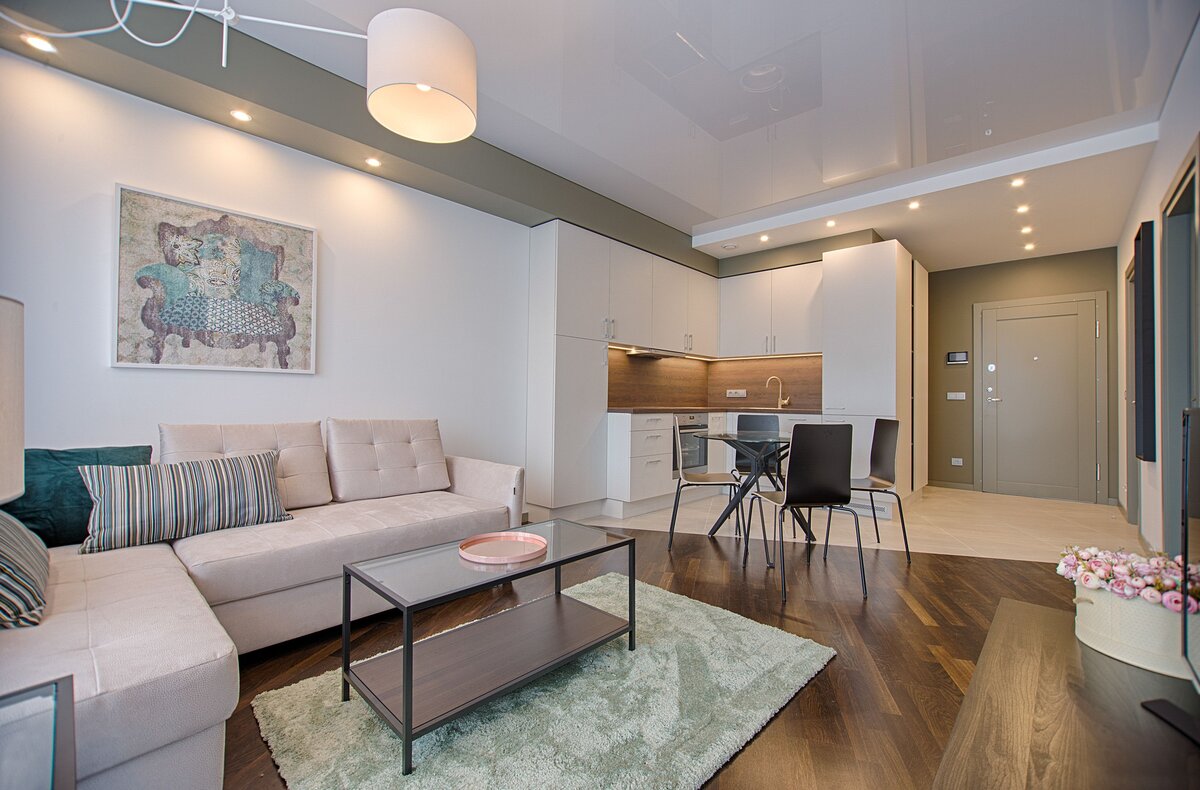 Modern living room with premium streaming setup