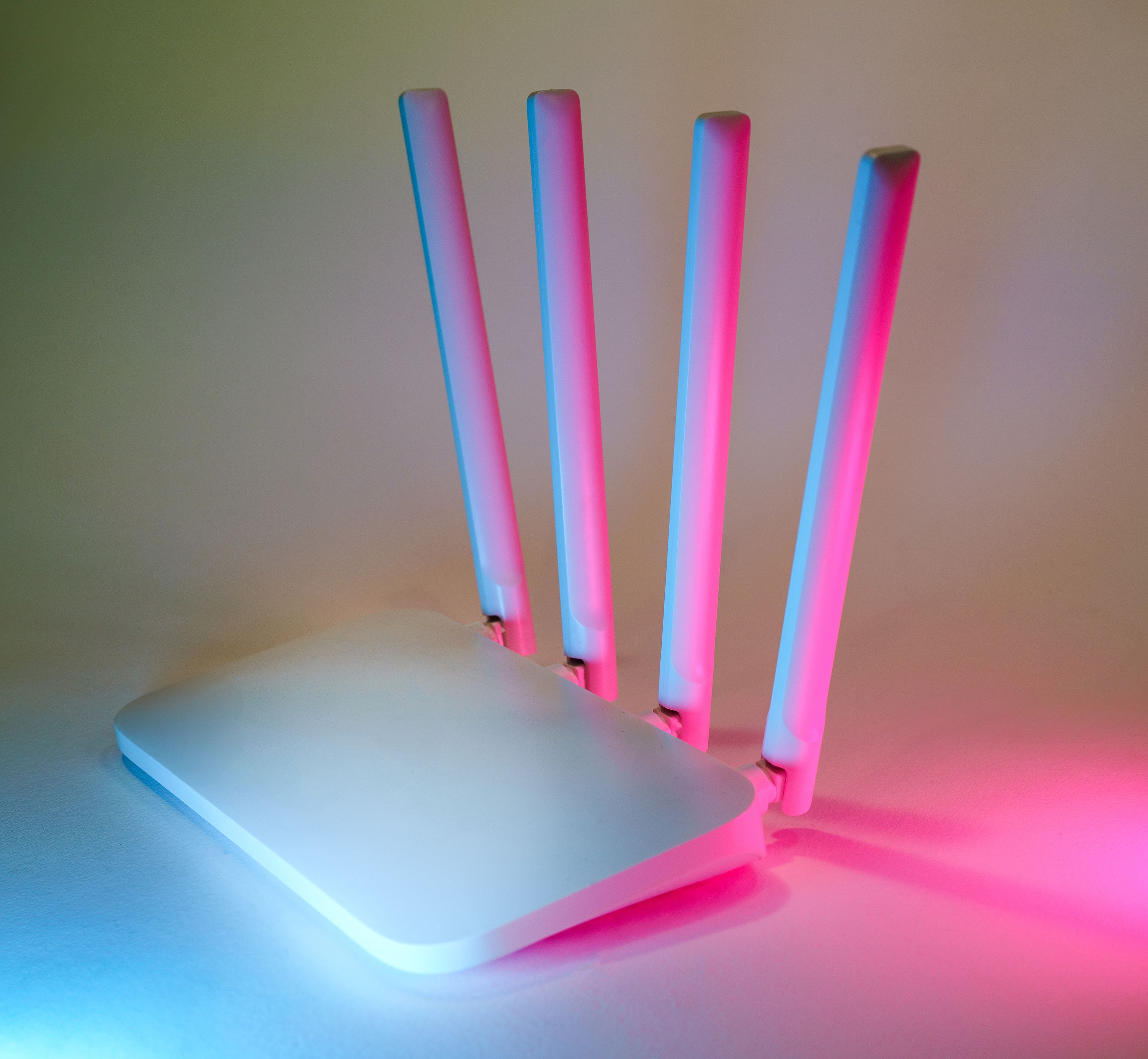 Wireless router with neon lighting for improved Wi-Fi