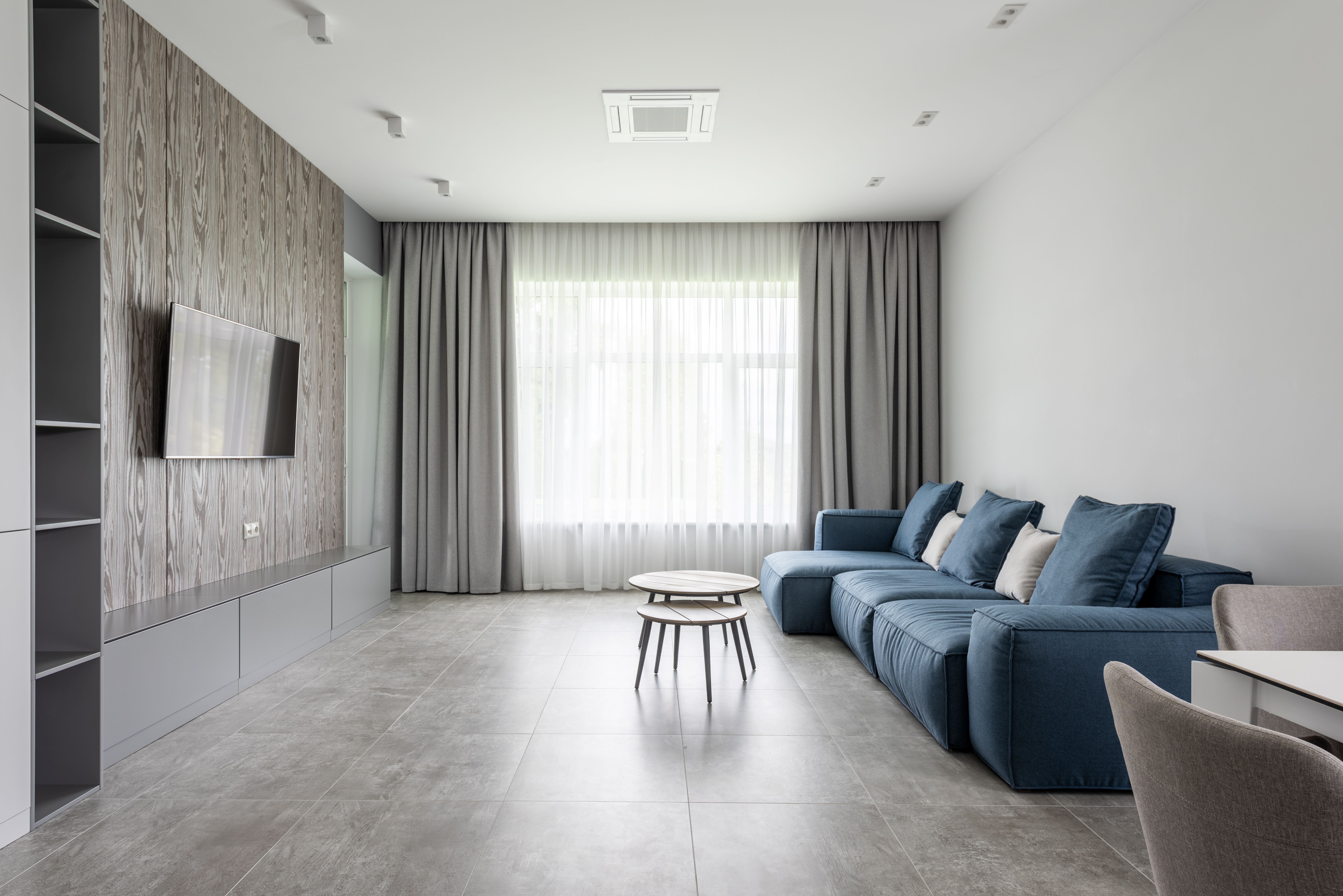 Modern lounge with streaming entertainment setup