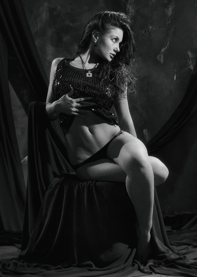 Black and white portrait of a person