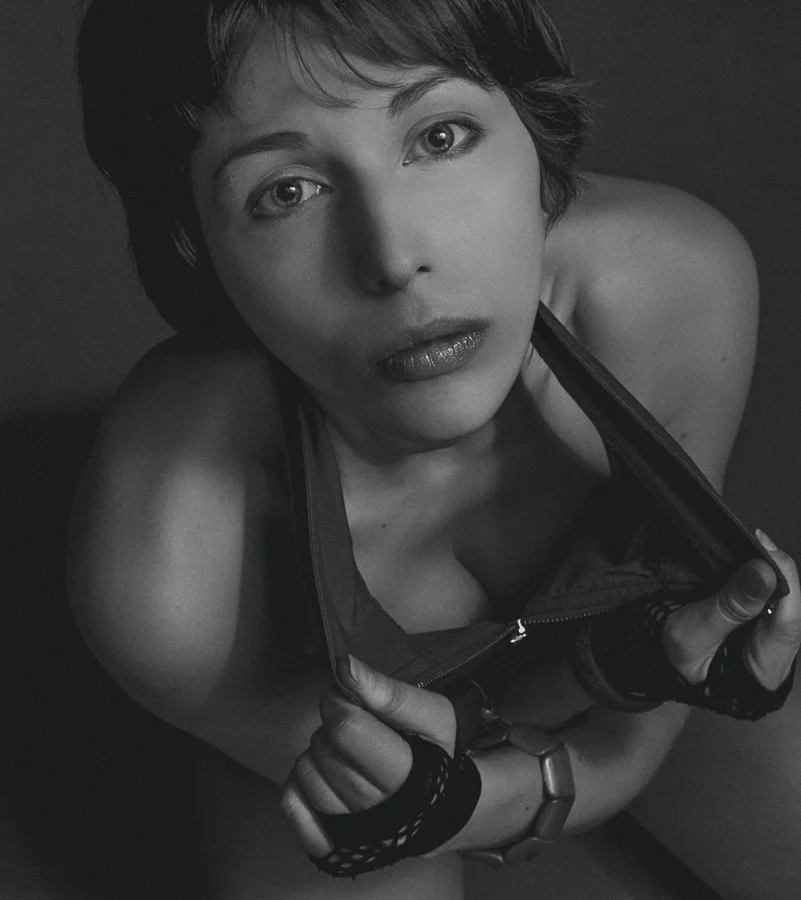Serious woman model portrait